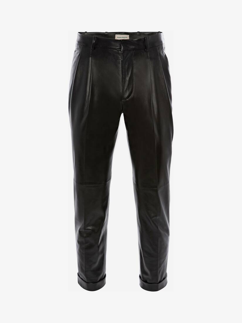 Pantalones Alexander McQueen Cuero Hombre - Negros - Mexico 560-YLSFWU